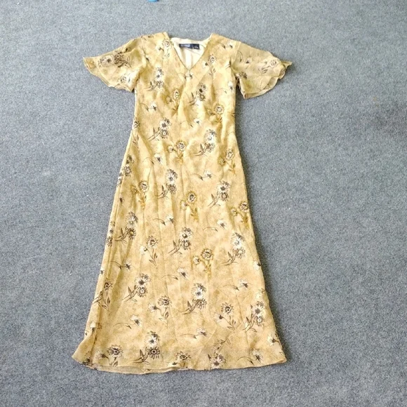 Beige Floral Maxi Dress - Picture 1 of 12
